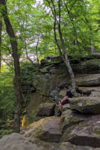 Man overlooking the Ledges in CVNP