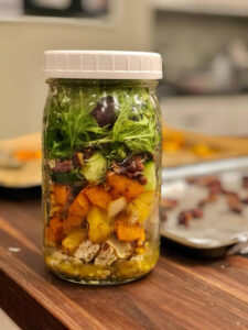 Mason Jar filled with Salad