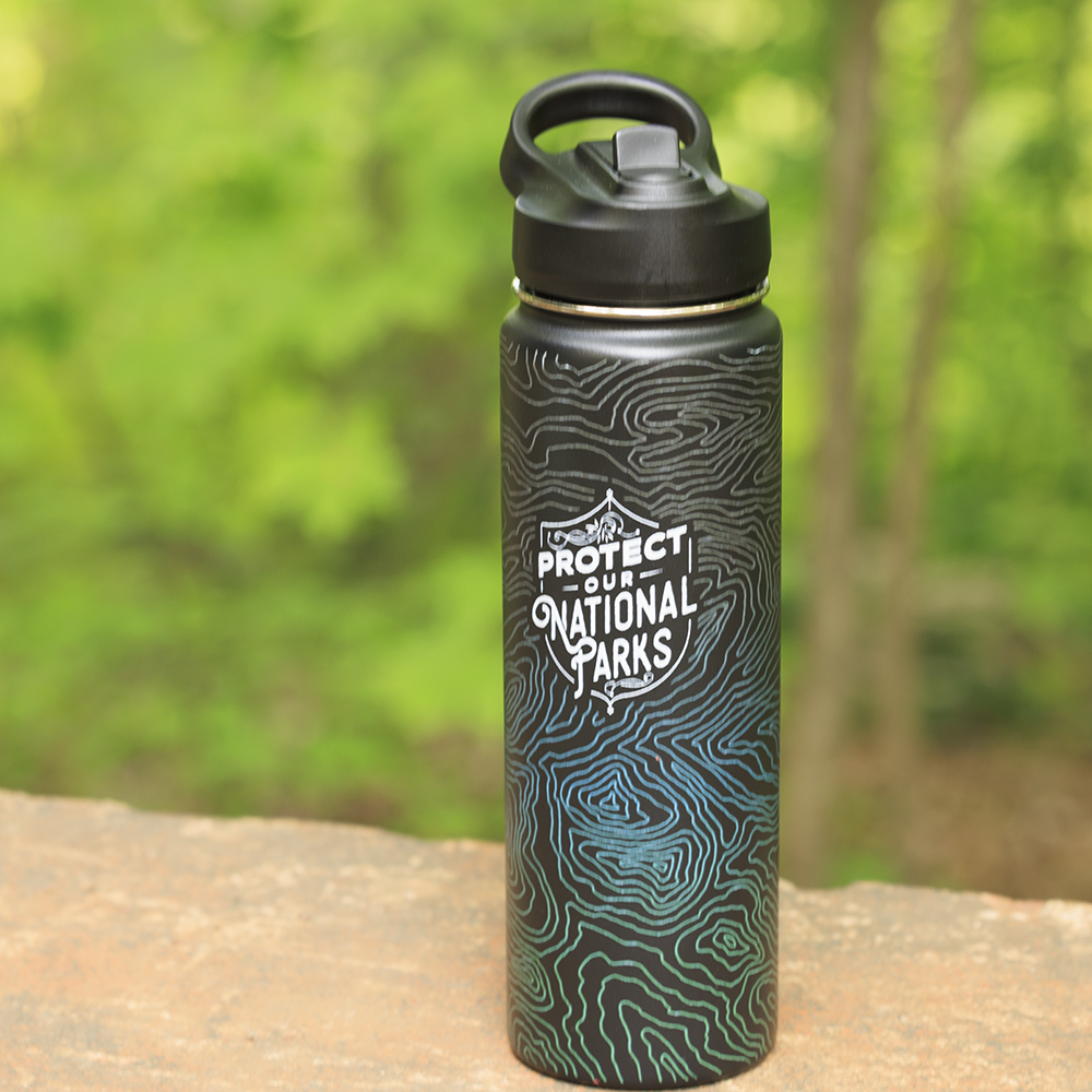 Protect Parks Black Metal Water Bottle
