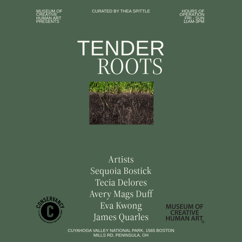 Tender Roots with artist names.